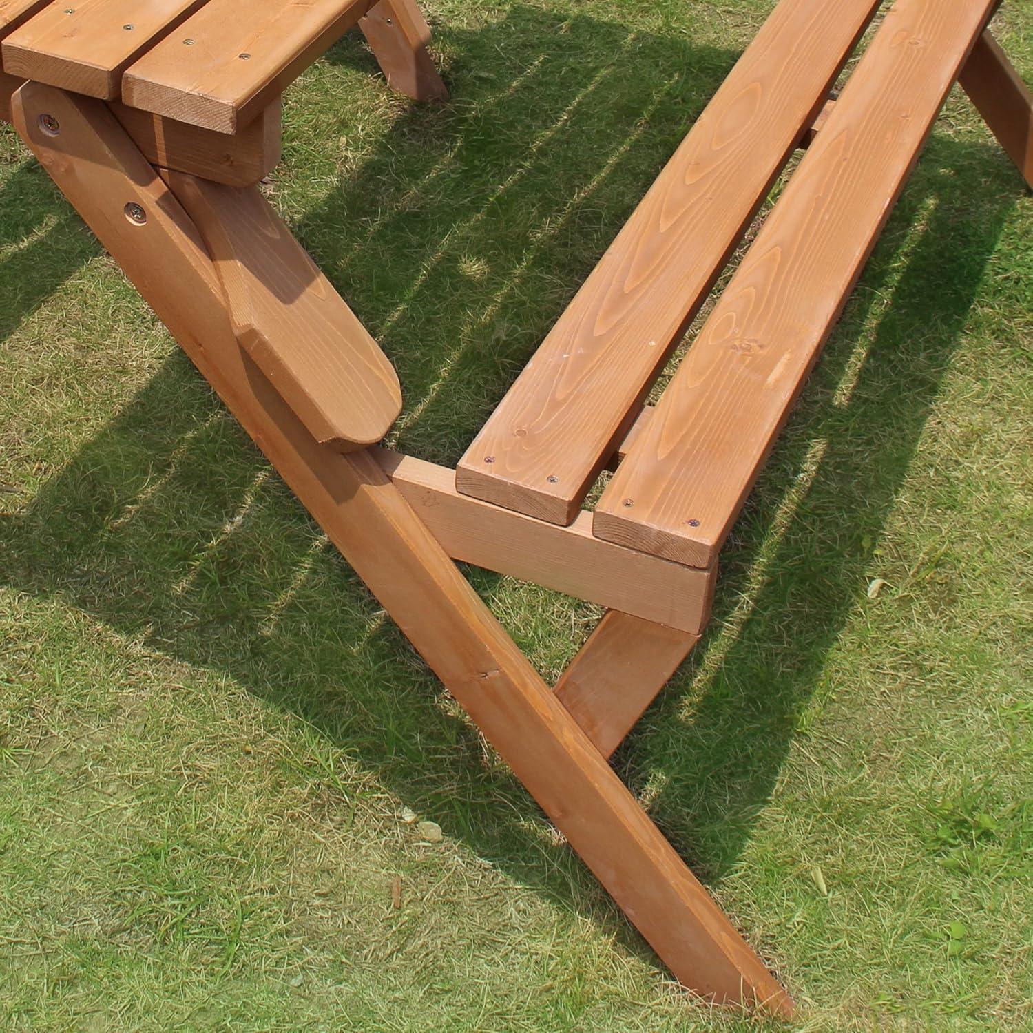 Convertible Natural Fir and Hardwood Picnic Table Bench