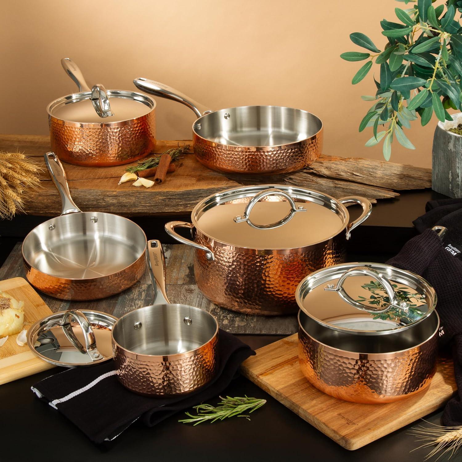 BergHOFF BergHOFF Vintage 10 Piece Hammered Copper Cookware Set