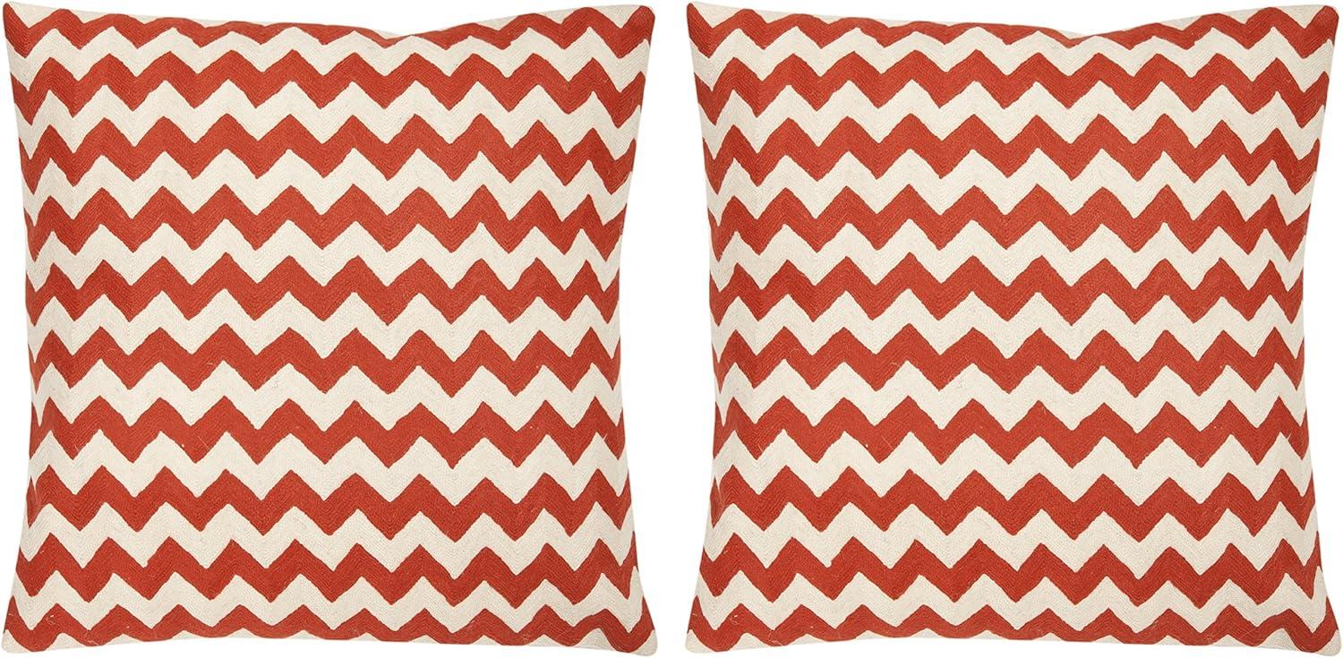 Safavieh Embroidered Canvas Reversible Throw Pillow (Set of 2)