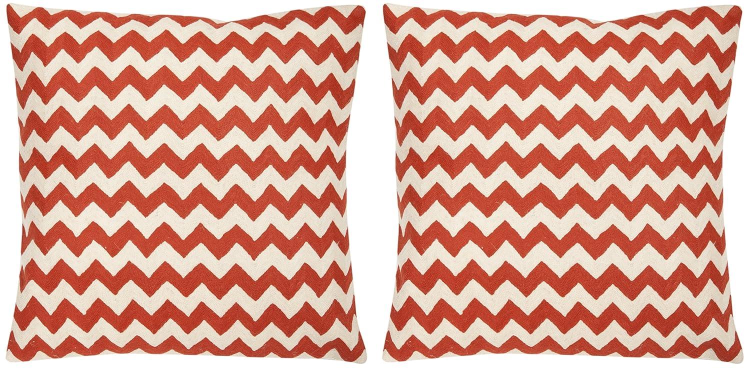 Safavieh Embroidered Canvas Reversible Throw Pillow (Set of 2)