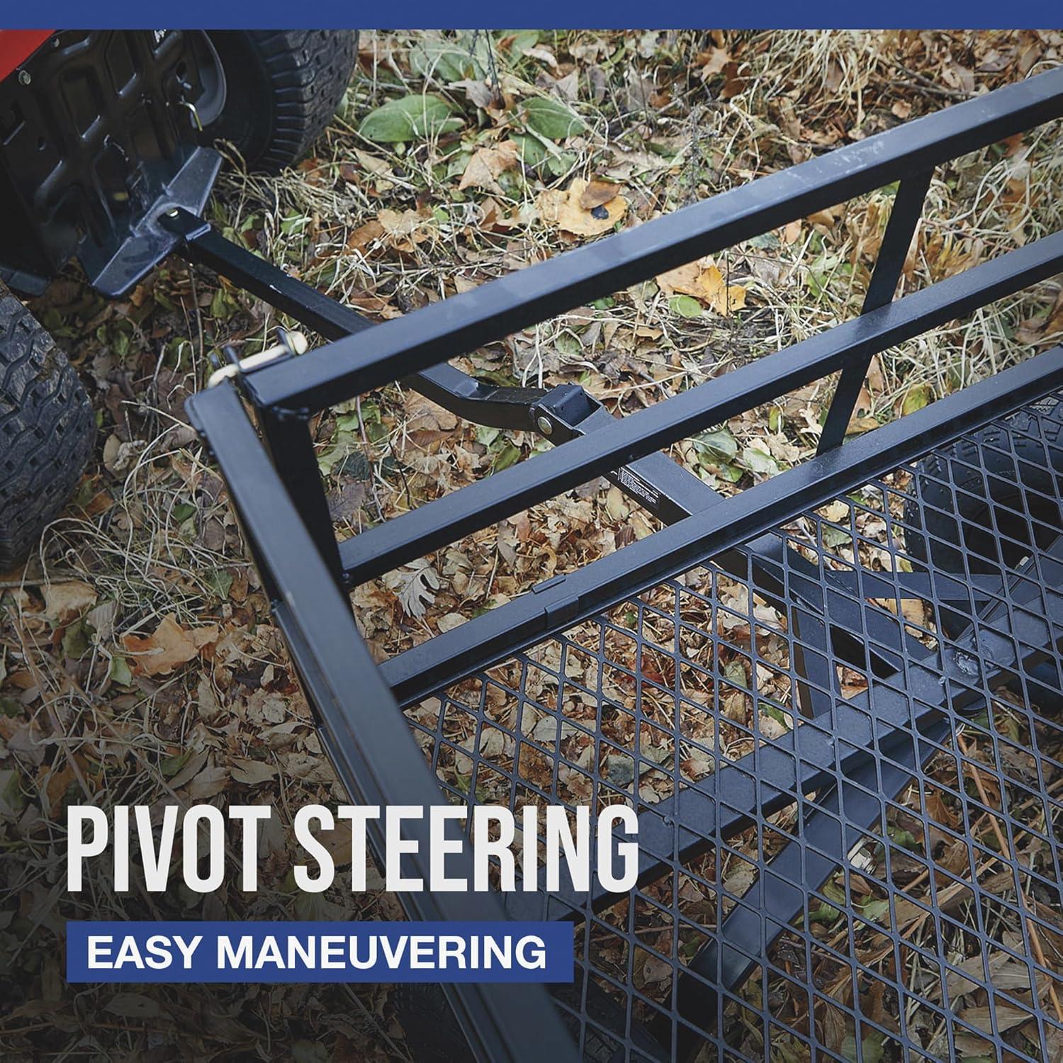 Strongway Black Steel Utility Cart with Pneumatic Wheels
