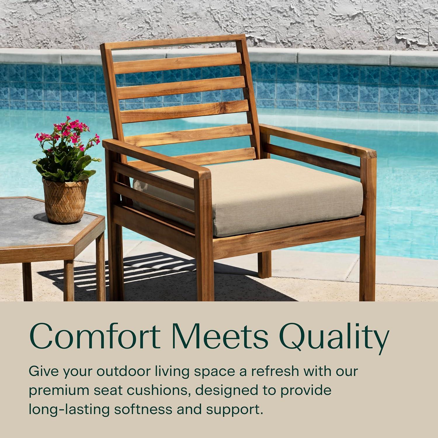 Textured Solid Almond Premium Dining Seat Cushio