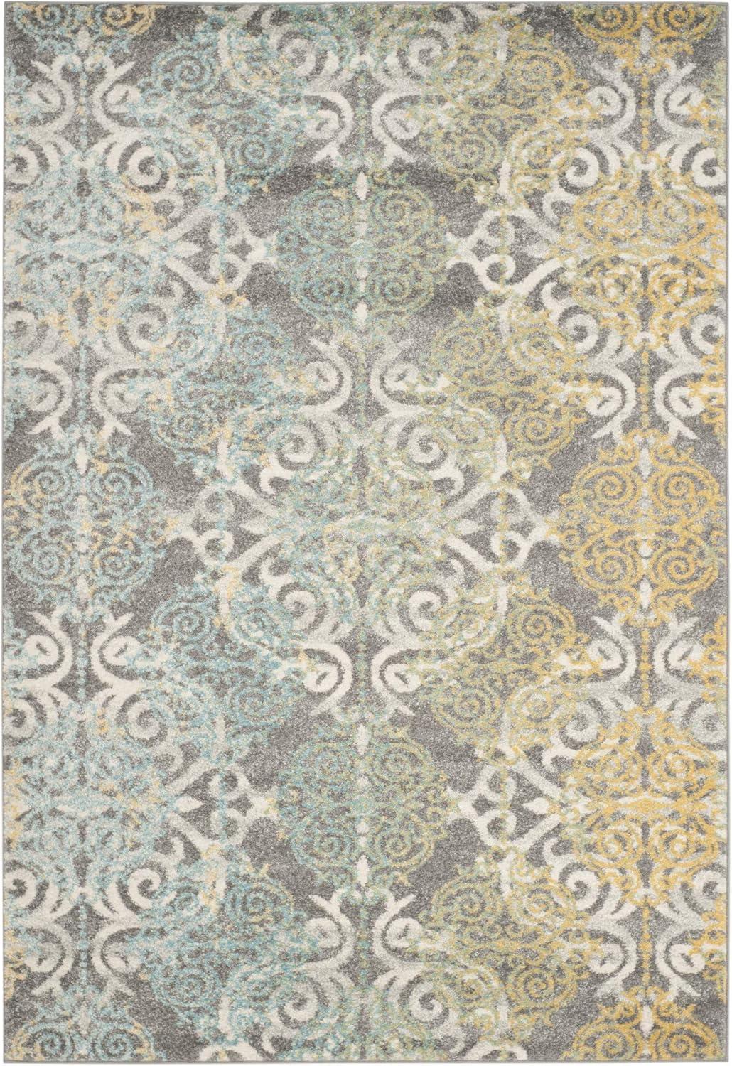 Evoke EVK230 Power Loomed Indoor Area Rug - Grey/Ivory - 5'3"x7'6" - Safavieh