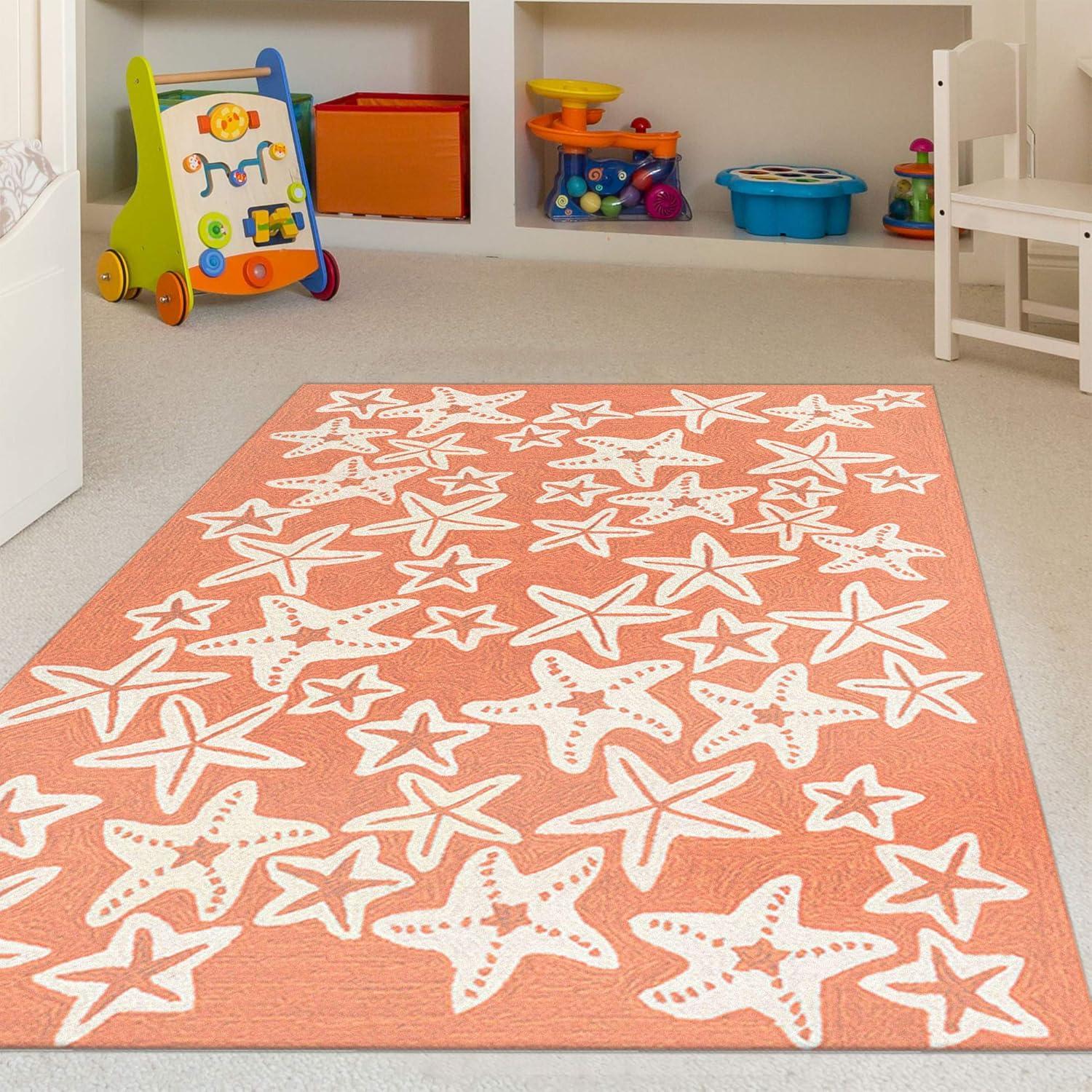 Liora Manne Capri Starfish Indoor/Outdoor Rug Coral 5' x 7'6"