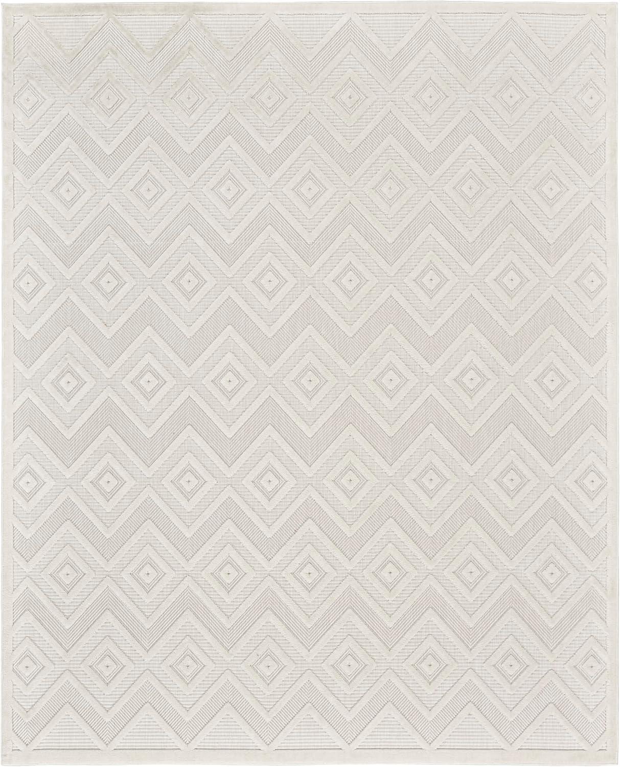 Nourison Versatile Solid Diamond Indoor Outdoor Flatweave Area Rug