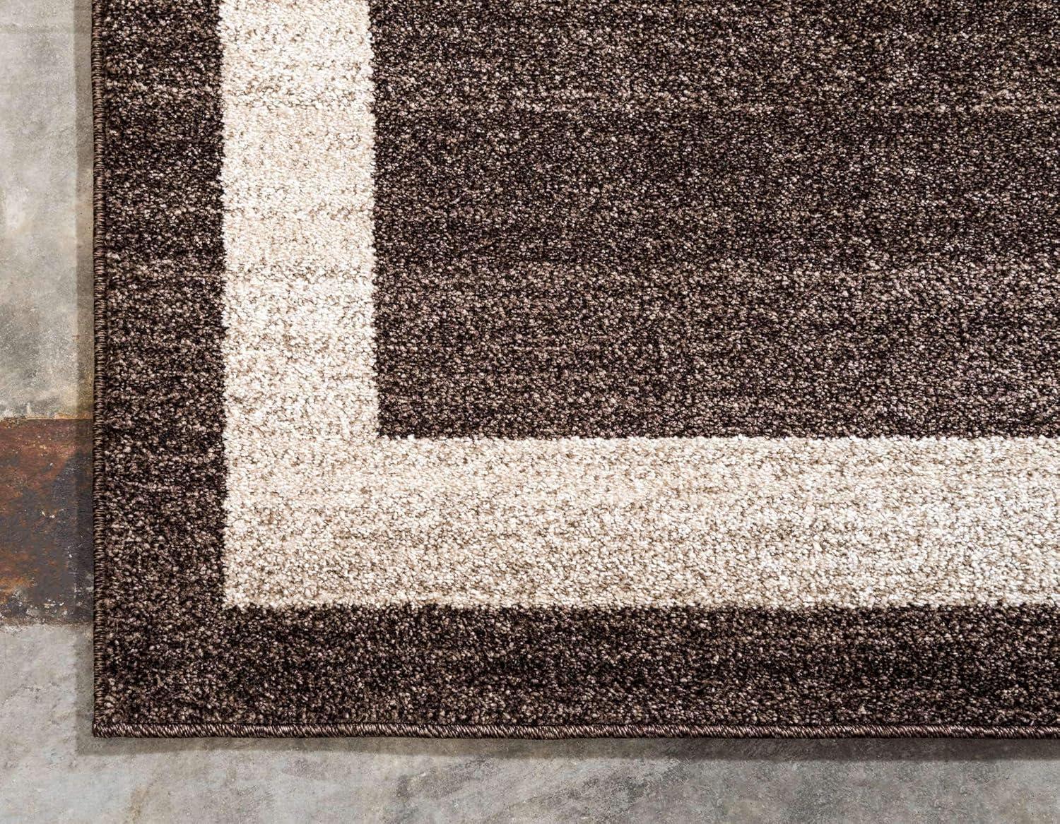 Unique Loom Del Mar Collection Area Rug - Maria (3' 3" x 5' 3" Rectangle Brown/Ivory)