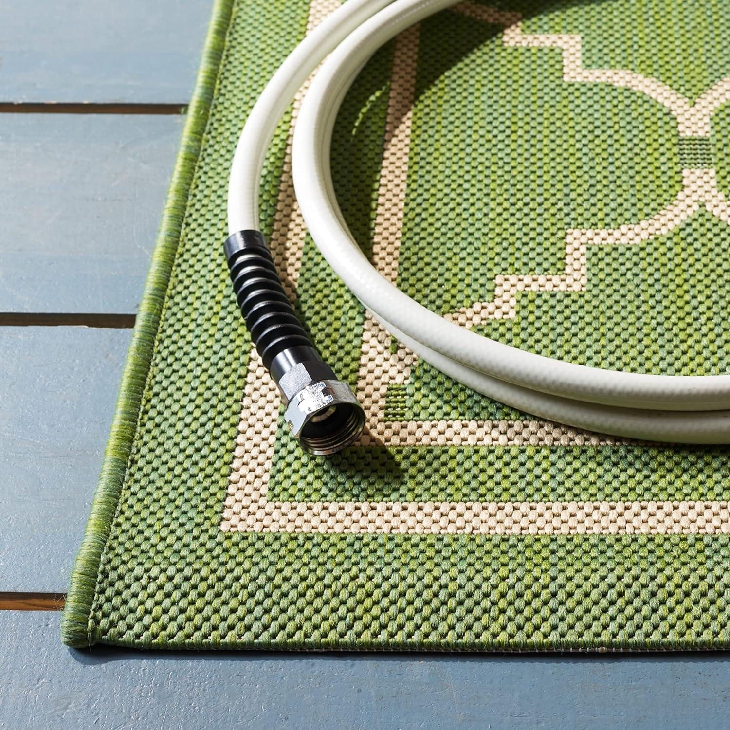 Courtyard CY6889 Power Loomed Indoor and Outdoor Runner Rug - Green/Beige - 2'3"x10' - Safavieh