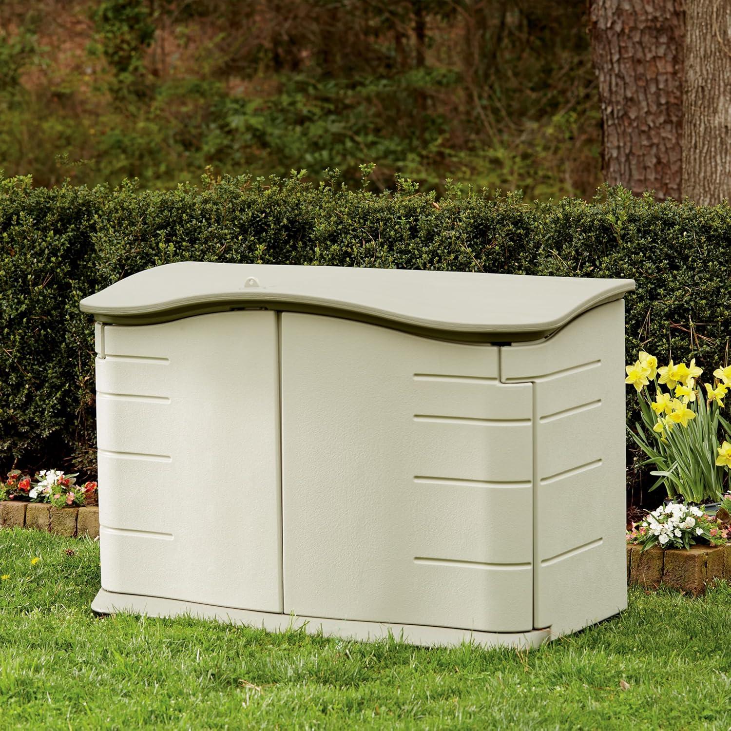 Rubbermaid 4 ft. W x 2 ft. D Plastic Horizontal Garbage Shed