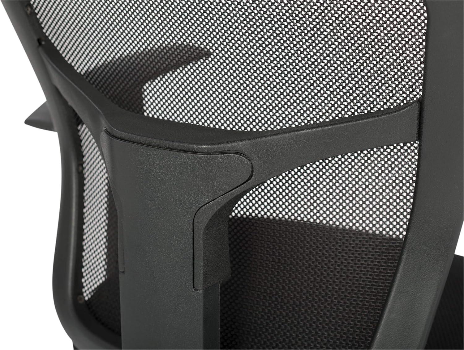 Riviera Drafting Chair - Black: Mesh Back, Adjustable Height, Footring, Home Office & Studio Comfort