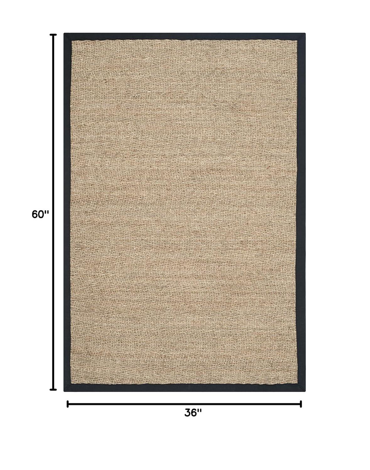 Natural Fiber NF115 Power Loomed Indoor Accent Rug - Natural/Black - 3'x5' - Safavieh