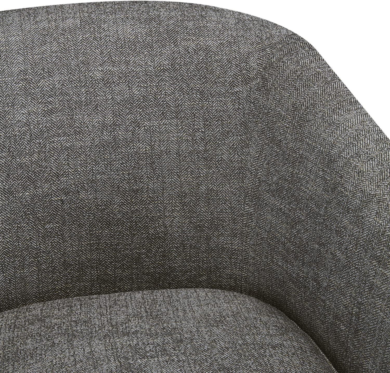 CHITA Swivel Accent Chair Fabric, Round Barrel Arm Chair Living Room, Pebble Gray&Black Base