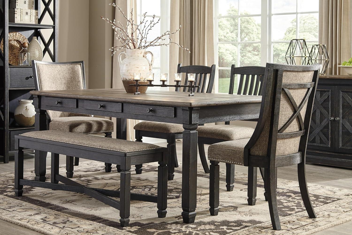 Signature Design by Ashley Tyler Creek Storage Dining Table in Black and Gray