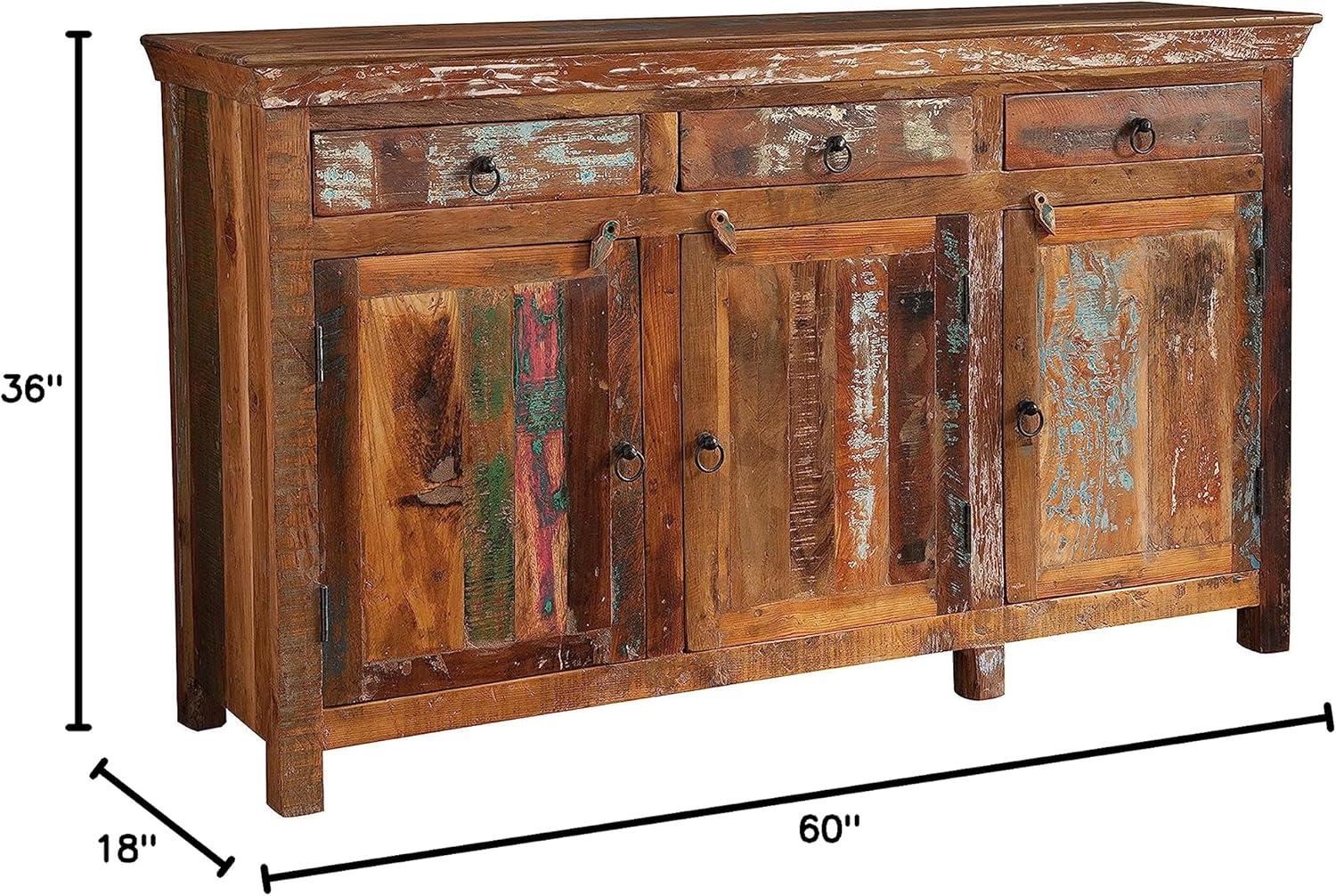 3-door Accent Cabinet Reclaimed Wood