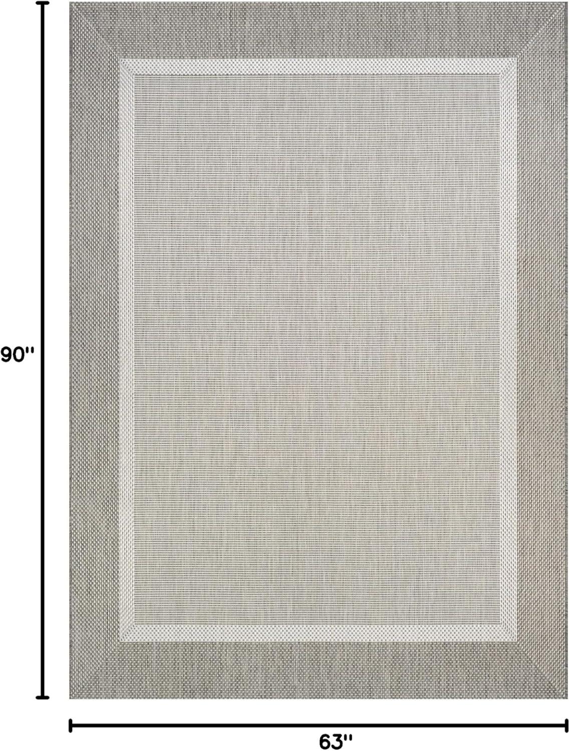 Couristan Recife Outdoor Area Rug - Stria Texture 2' X 3'7" Rectangle in Natural and Green Color, Hose Washable, Pet Friendly, Patio and Home Decor