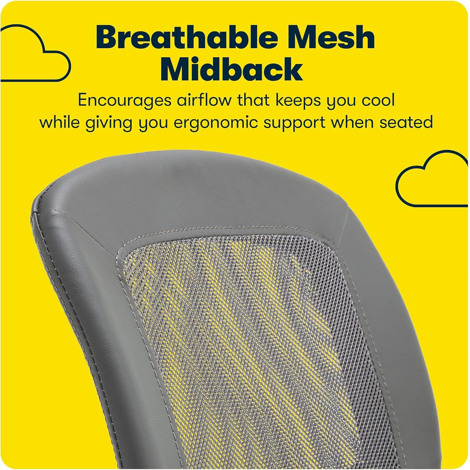 Modern Armless Task Chair in Productivity Gray with Mesh Back