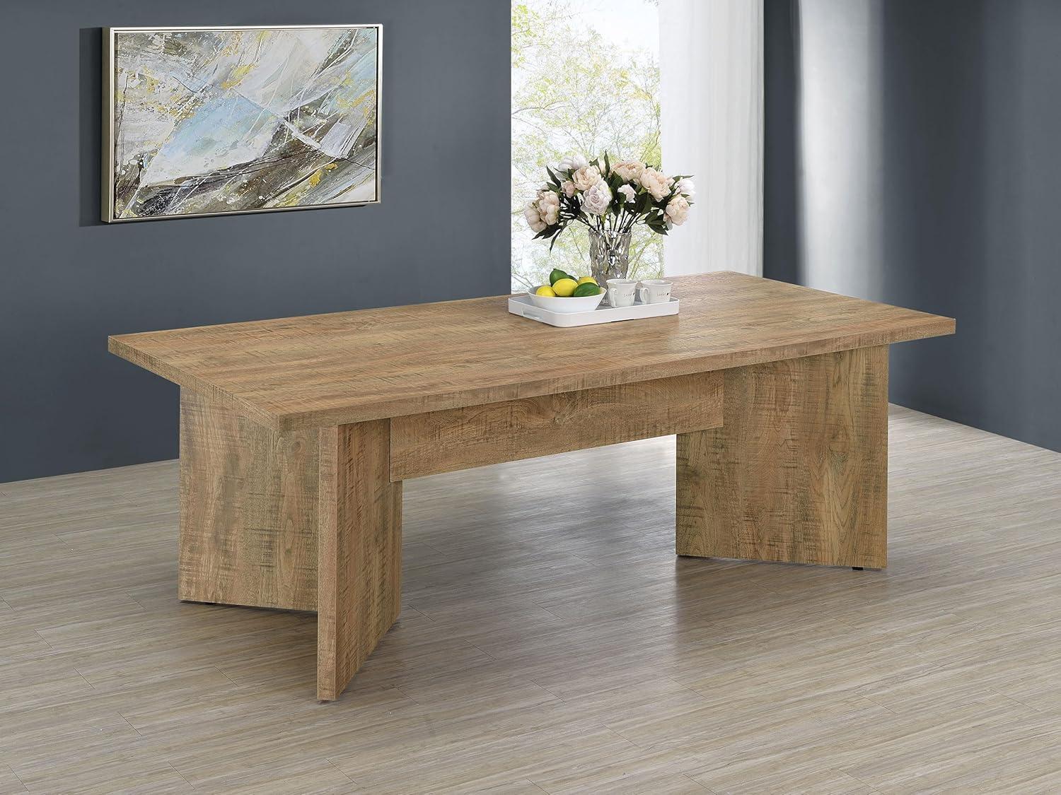 Mango Brown Rectangular Engineered Wood Dining Table