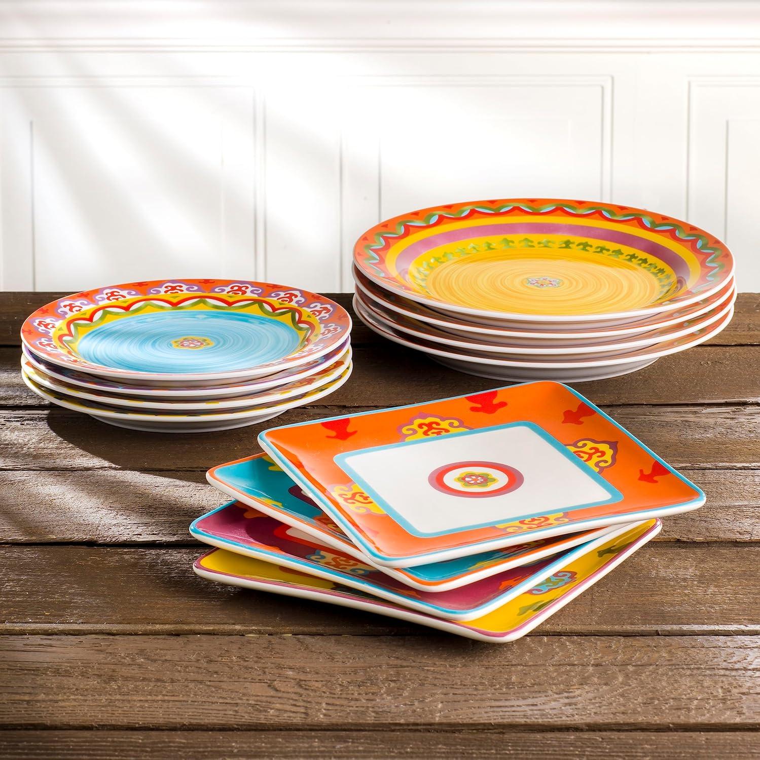 Galicia Canape Plates | Appetizer Plates | Lunch Plates - Set , 8-Inch (Set of 4)