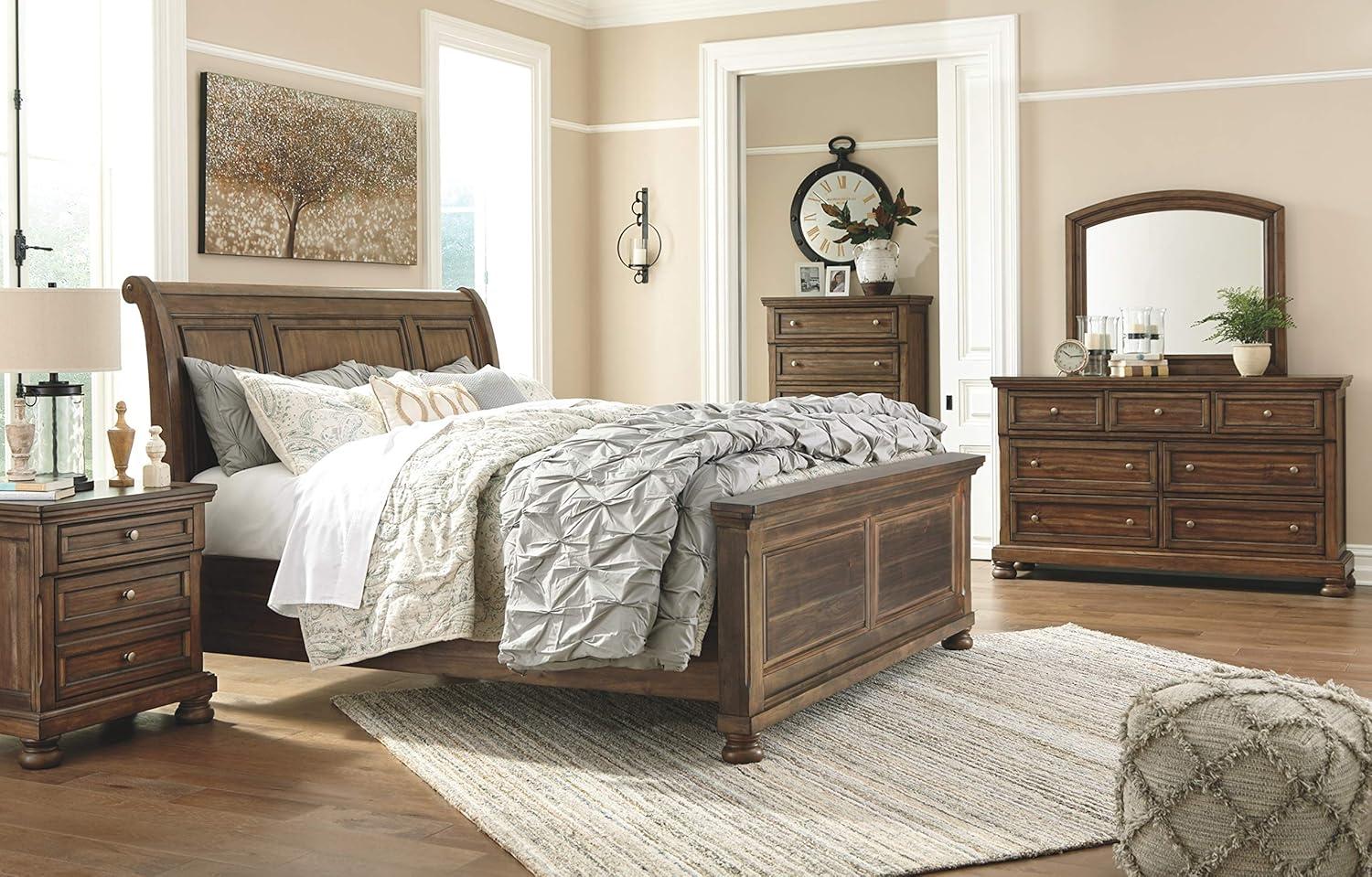 Ashley Furniture Flynnter 7 Drawer Dresser in Medium Brown