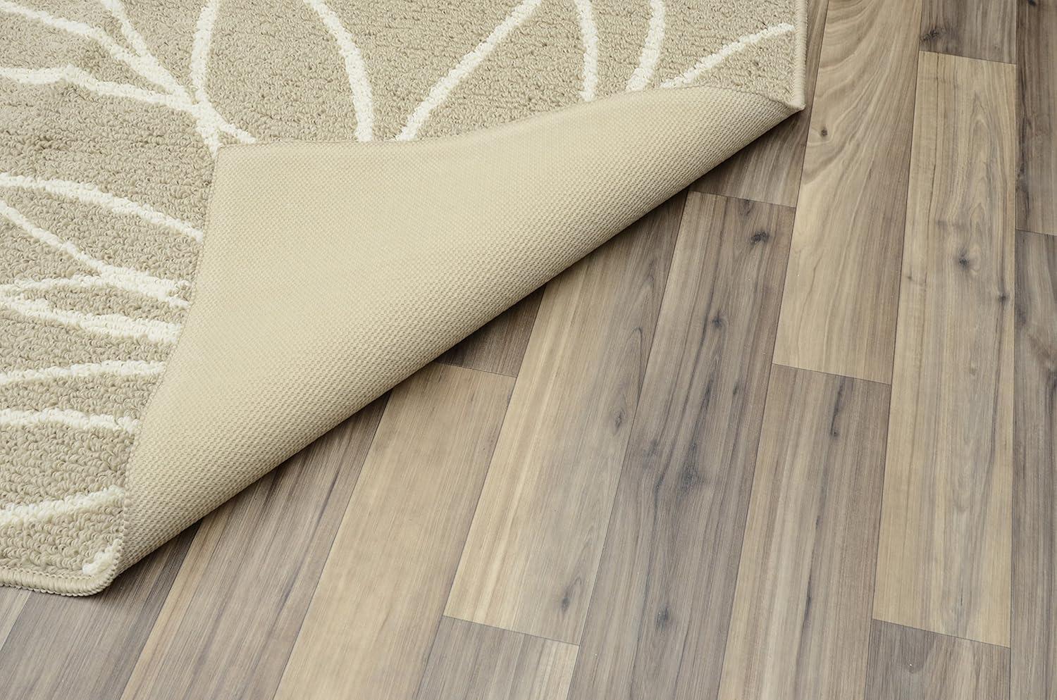 Garland Rug Grand Floral Tan/Ivory Indoor Runner Rug, 2' x 5'