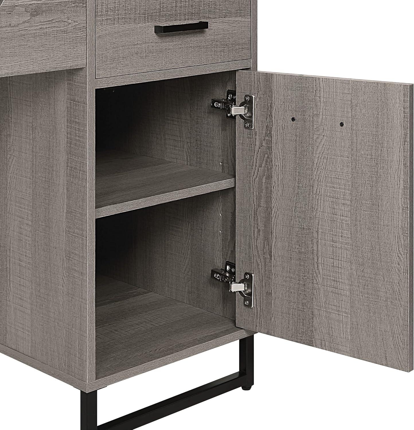 Hagney Lane Worksmart Sit-To-Stand Desk in Farm Oak Engineered Wood