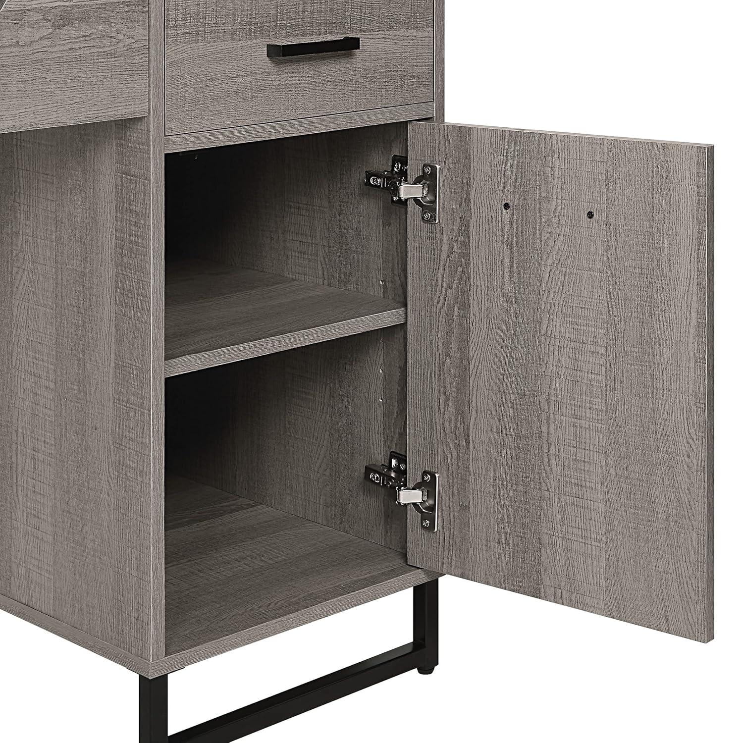 Hagney Lane Worksmart Sit-To-Stand Desk in Farm Oak Engineered Wood