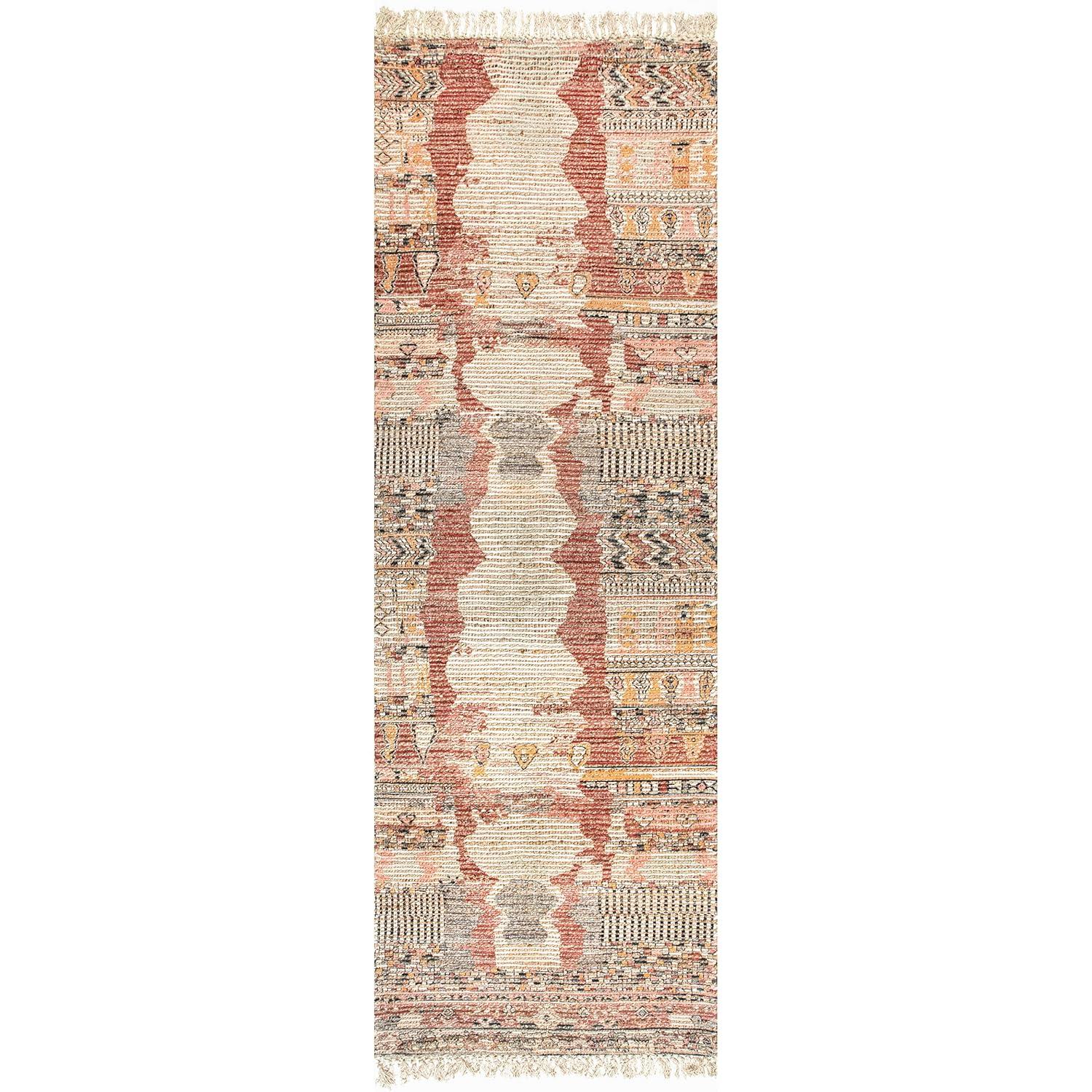 Nuloom Hermina Abstract 4x6 Jute Indoor Area Rug for Dining Room Rug Neutral Rug Living Room Rug Kitchen, Multicolor/Ivory