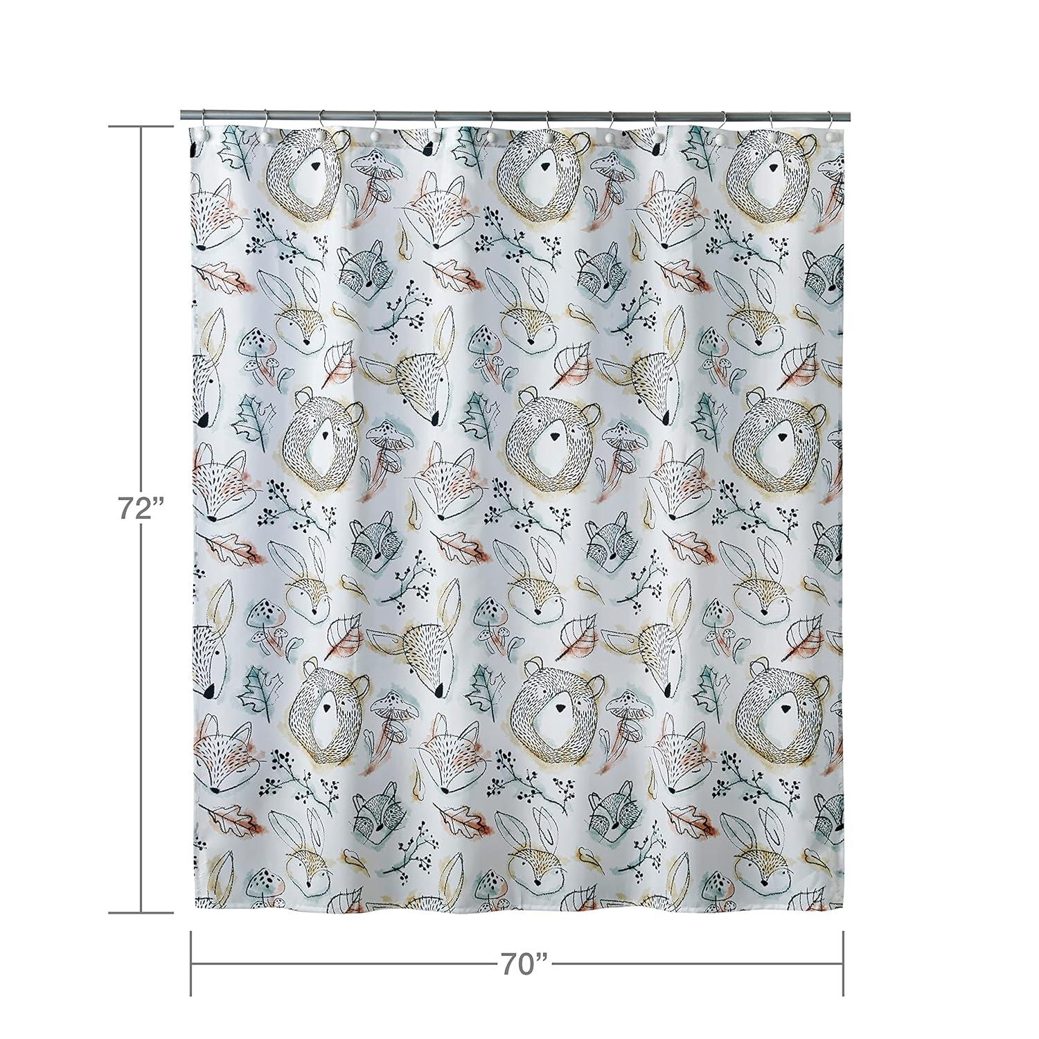 SKL Home Sketched Woodland Animal Print Shower Curtain
