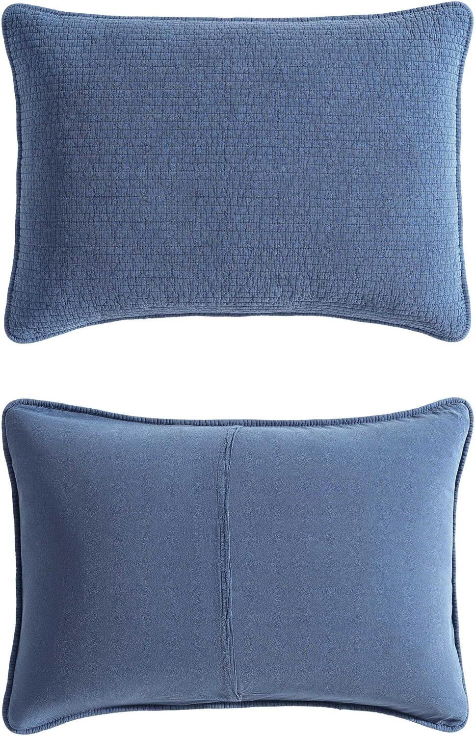 Deep Dive Wash Organic Cotton King Quilt Set in Navy
