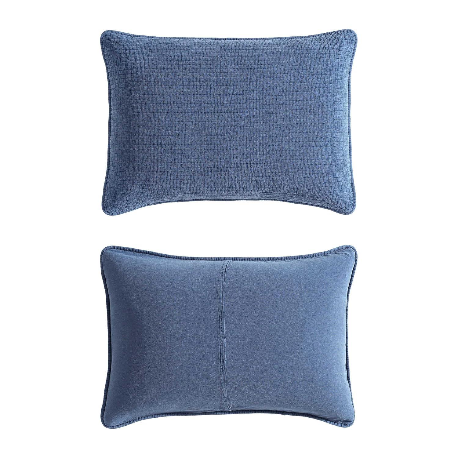 Deep Dive Wash Organic Cotton King Quilt Set in Navy