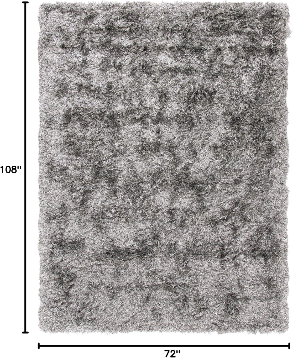 Paris Shag SG511 Hand Tufted Indoor Area Rug - Silver - 6'x9' - Safavieh