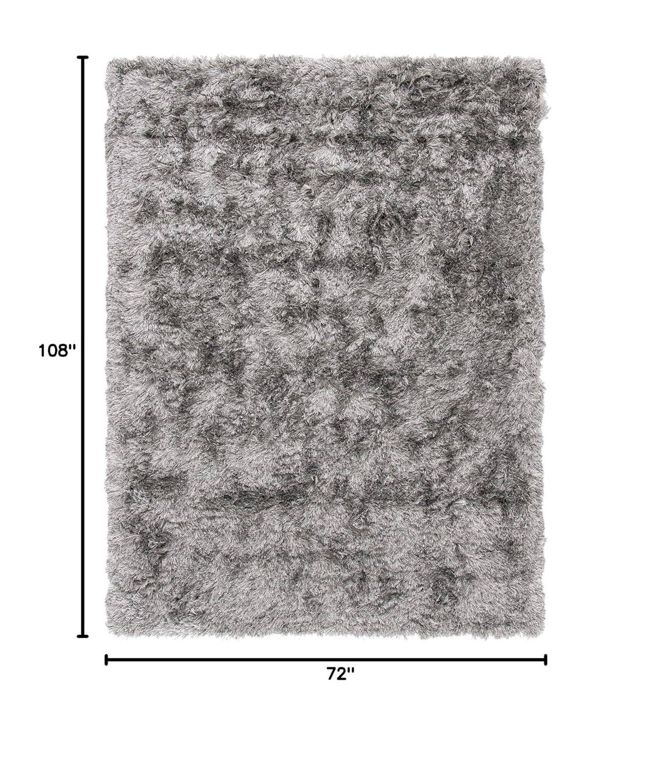 Paris Shag SG511 Hand Tufted Indoor Area Rug - Silver - 6'x9' - Safavieh
