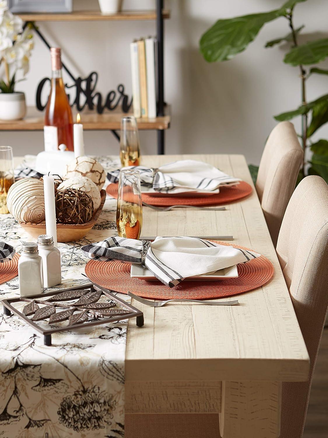 DII Solid Woven Placemat Set 6 Piece, Spice, 15" Dia