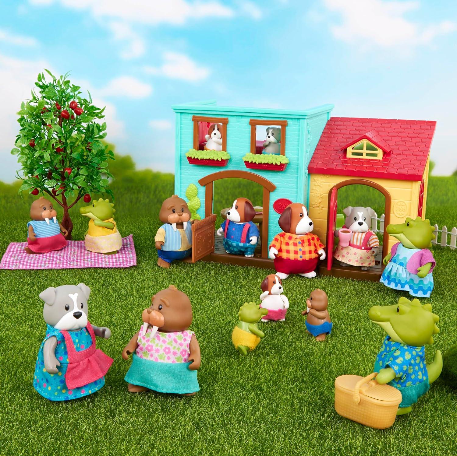 Li'l Woodzeez – Honeysuckle Hollow General Store Dollhouse Playset with 72 Pieces, 2 Figures & Storybook – Miniature Furniture & Accessories for Imaginative Play – Stackable & Collectible 3+ Years