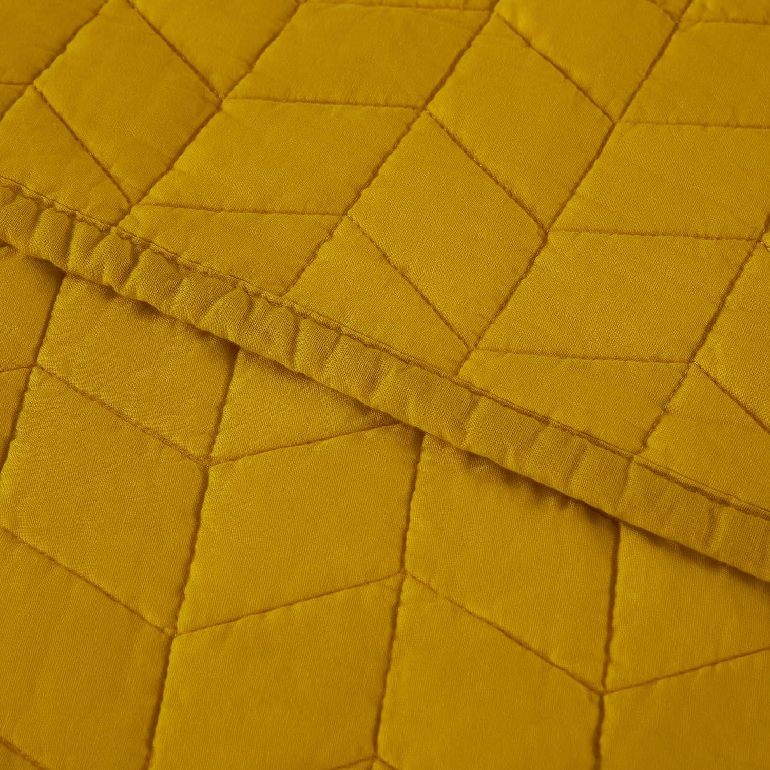 Chezmoi Collection Solid Color Embroidery Stitching Cotton Quilt Sets Cotton Quilt Set