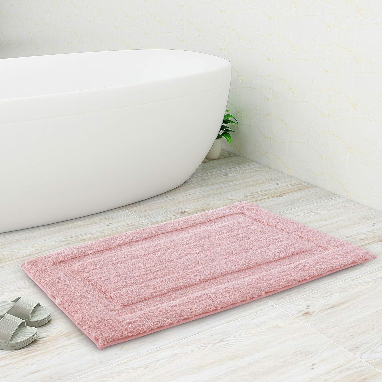 Pink Microfiber Non-Slip Waterproof Bath Mat