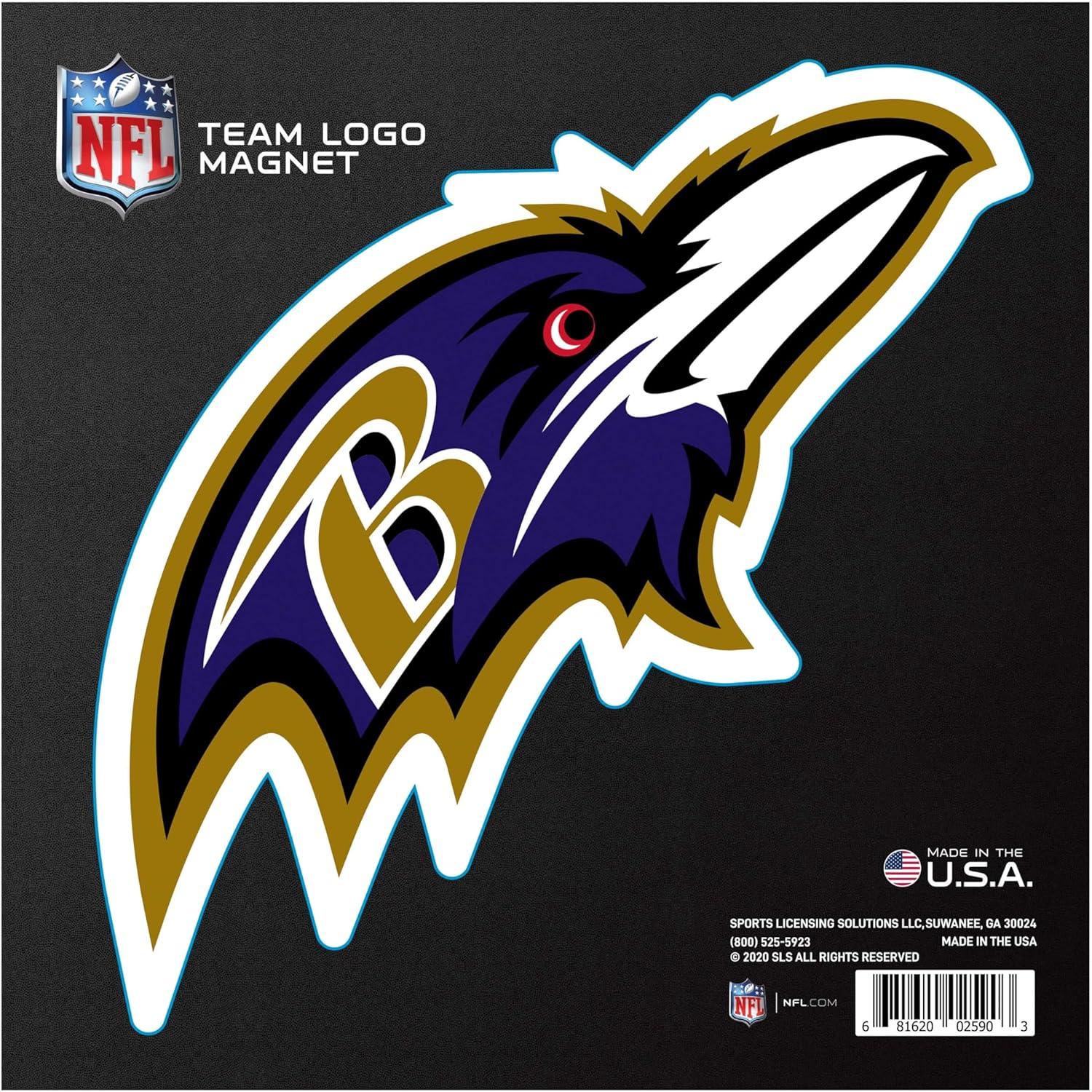 Baltimore Ravens Large Team Logo Magnet in Vivid Colors