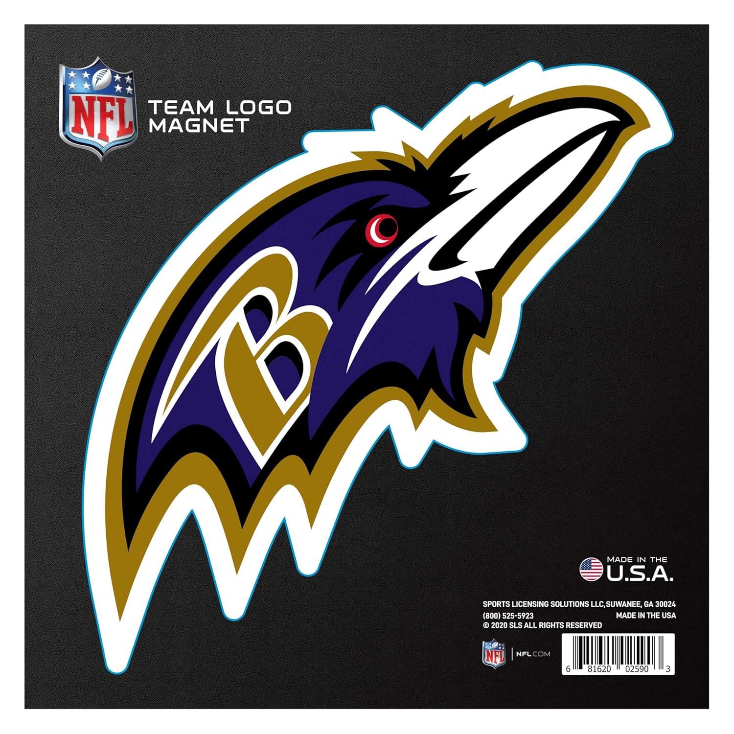 Baltimore Ravens Large Team Logo Magnet in Vivid Colors
