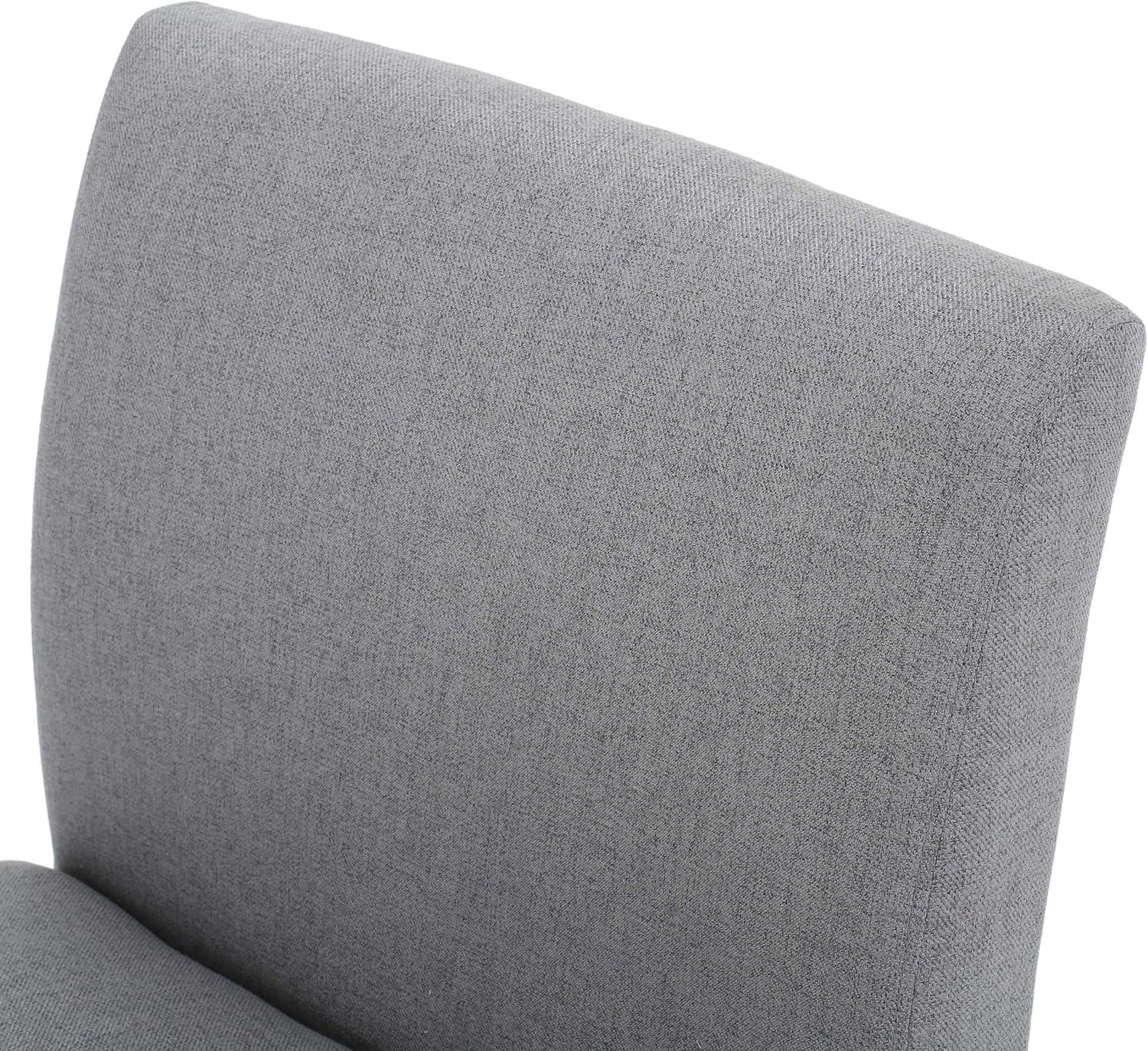 Kassi Accent Chair Gray: Contemporary Armless, Upholstered, Rubberwood Legs - Christopher Knight Home
