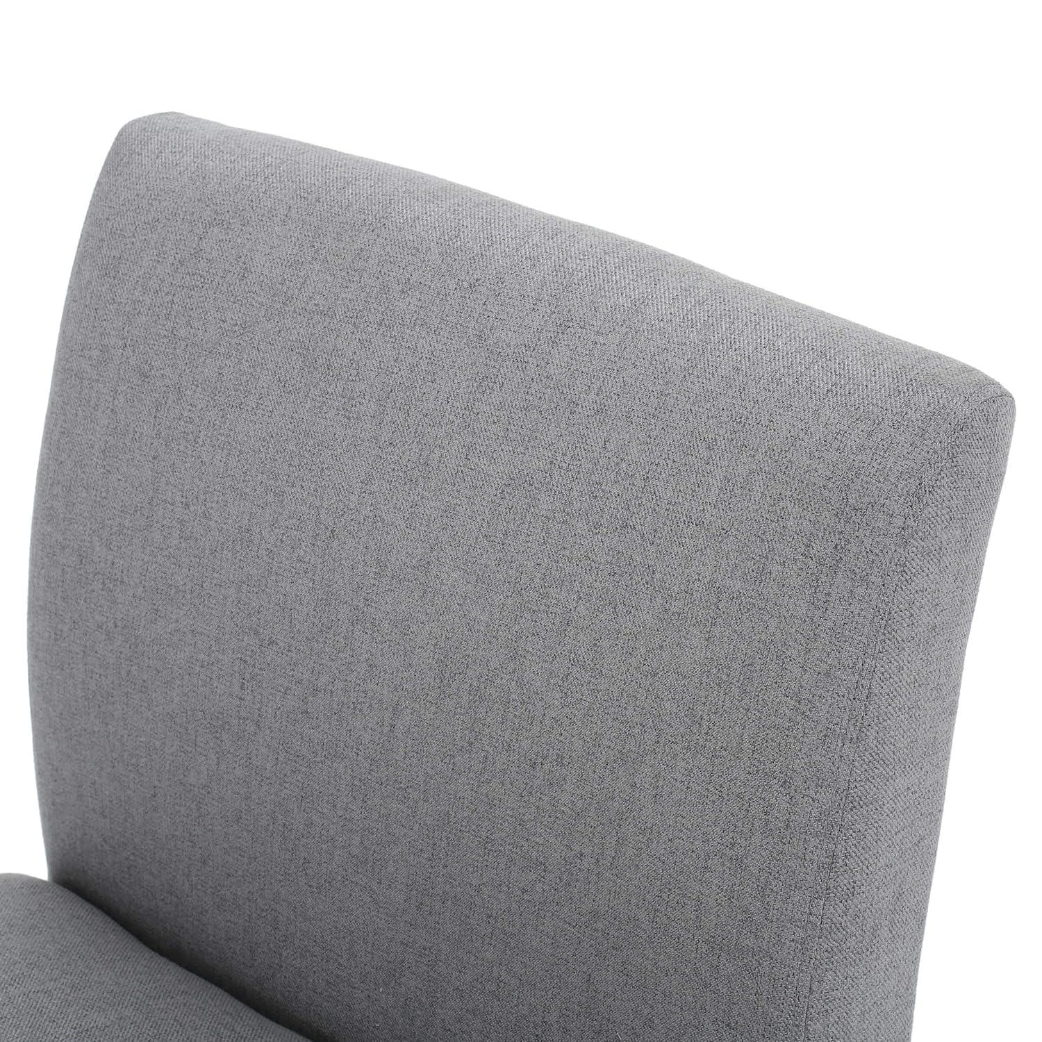 Kassi Accent Chair Gray: Contemporary Armless, Upholstered, Rubberwood Legs - Christopher Knight Home