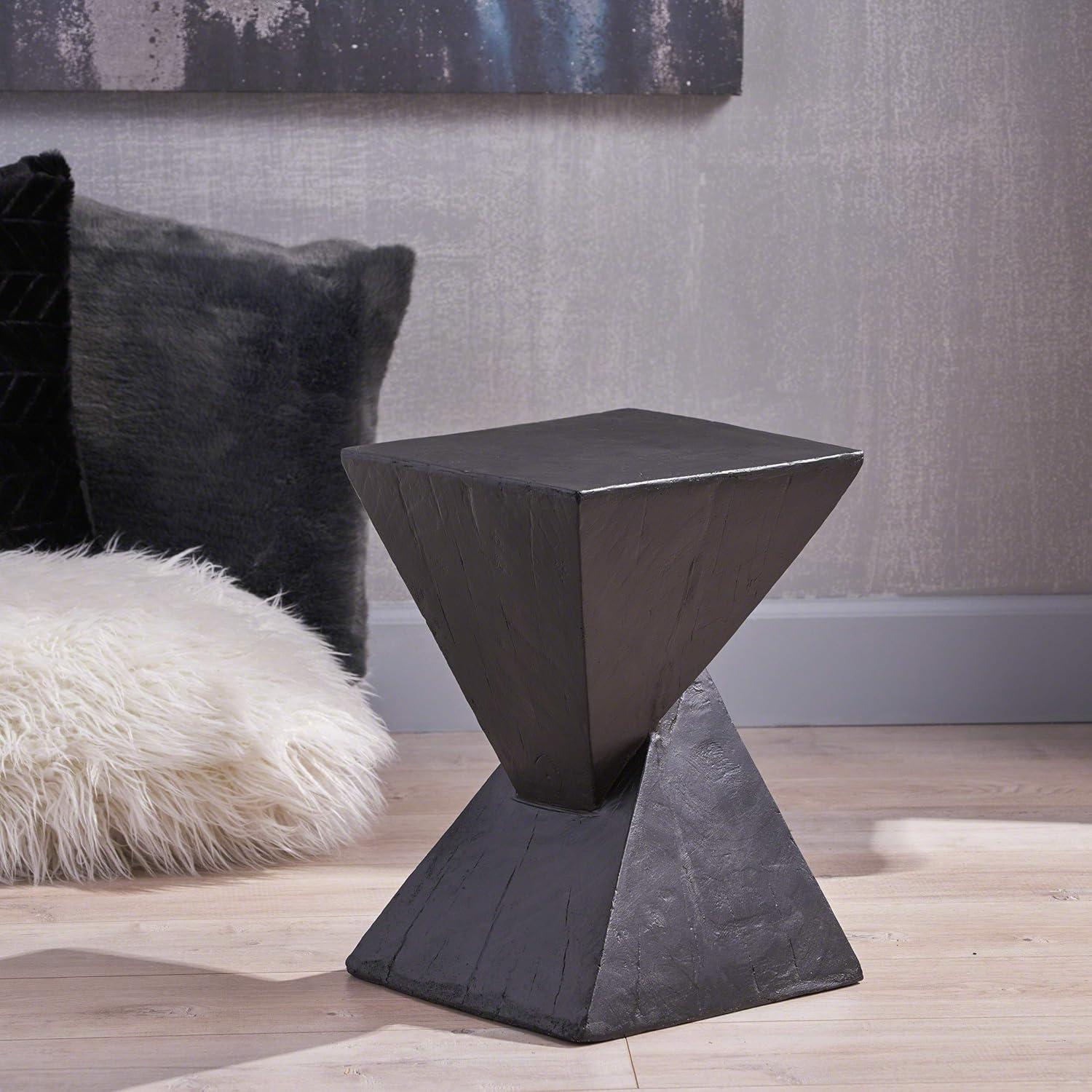 Jerod Black Lightweight Concrete Minimalist Accent Table