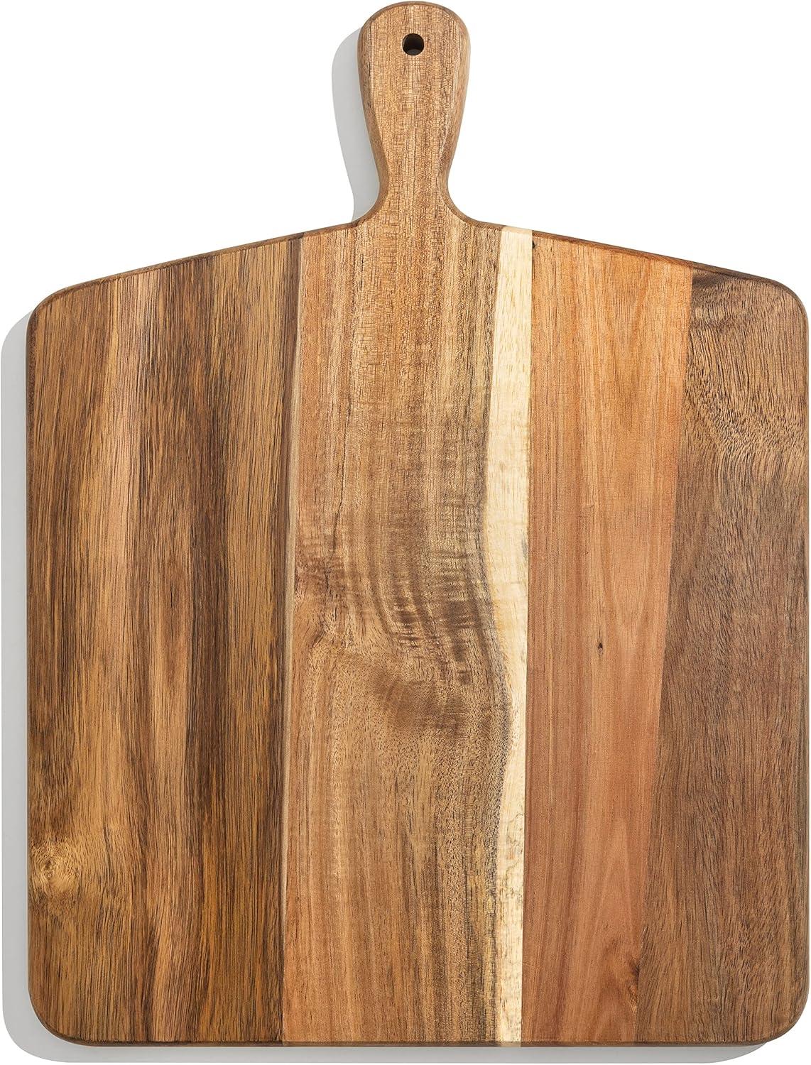 Acacia Wood Rectangular Bread and Serving Board with Handle