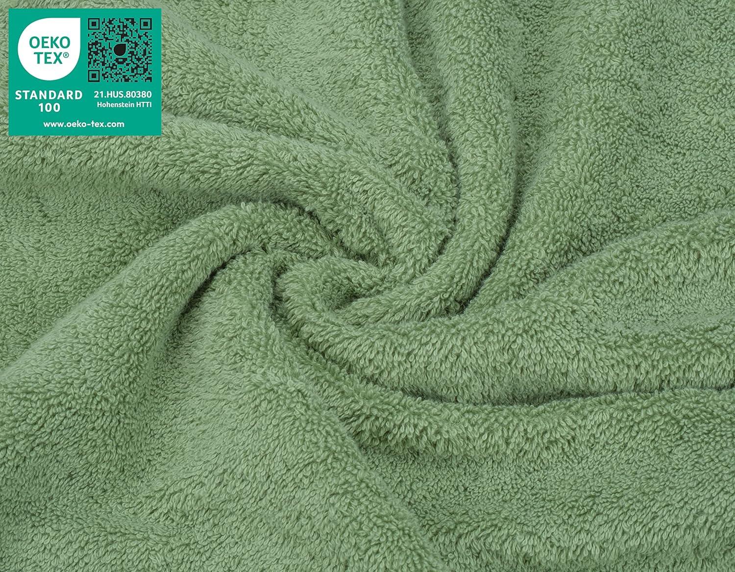 American Soft Linen 4 Pack Washcloth Set, 100% Cotton Washcloth Hand Face Towels for Bathroom and Kitchen, Sage Green