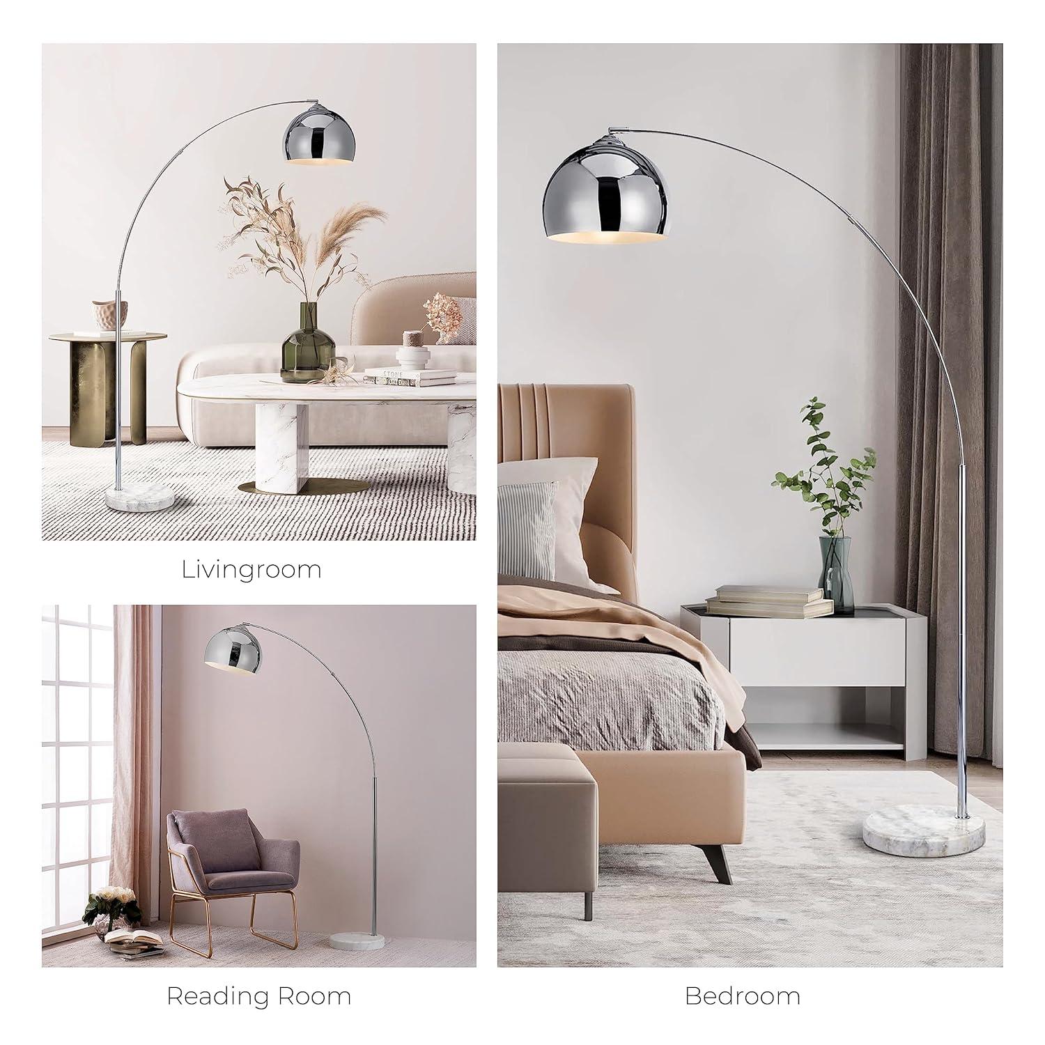 Wrought Studio™ Perlis 66.93" Arc Floor Lamp with Solid Marble Base & Reviews | Wayfair