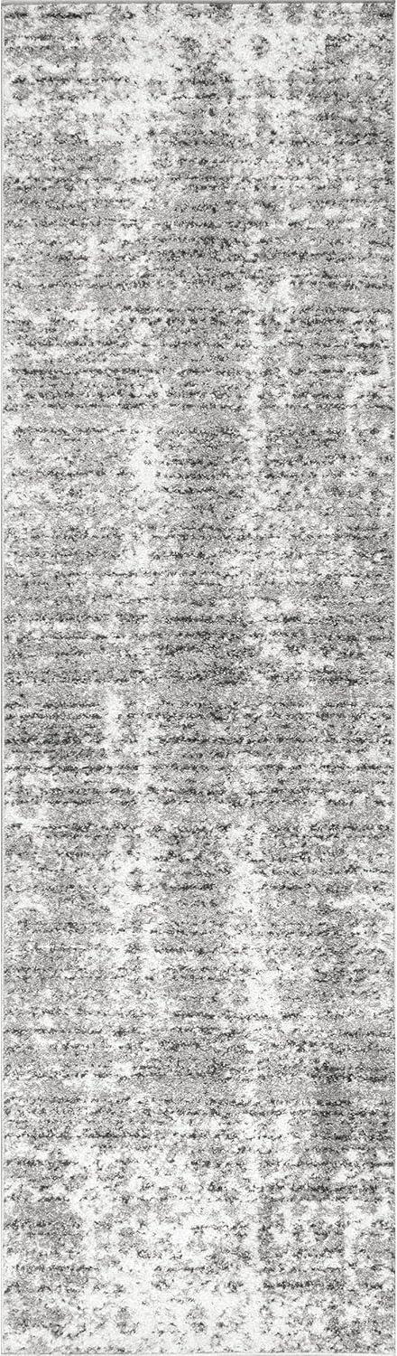 Nuloom Deedra Abstract 2x20 Runner Indoor Area Rug for Living Room Bedroom Dining Room Entryway Hallway Kitchen, Grey/Ivory