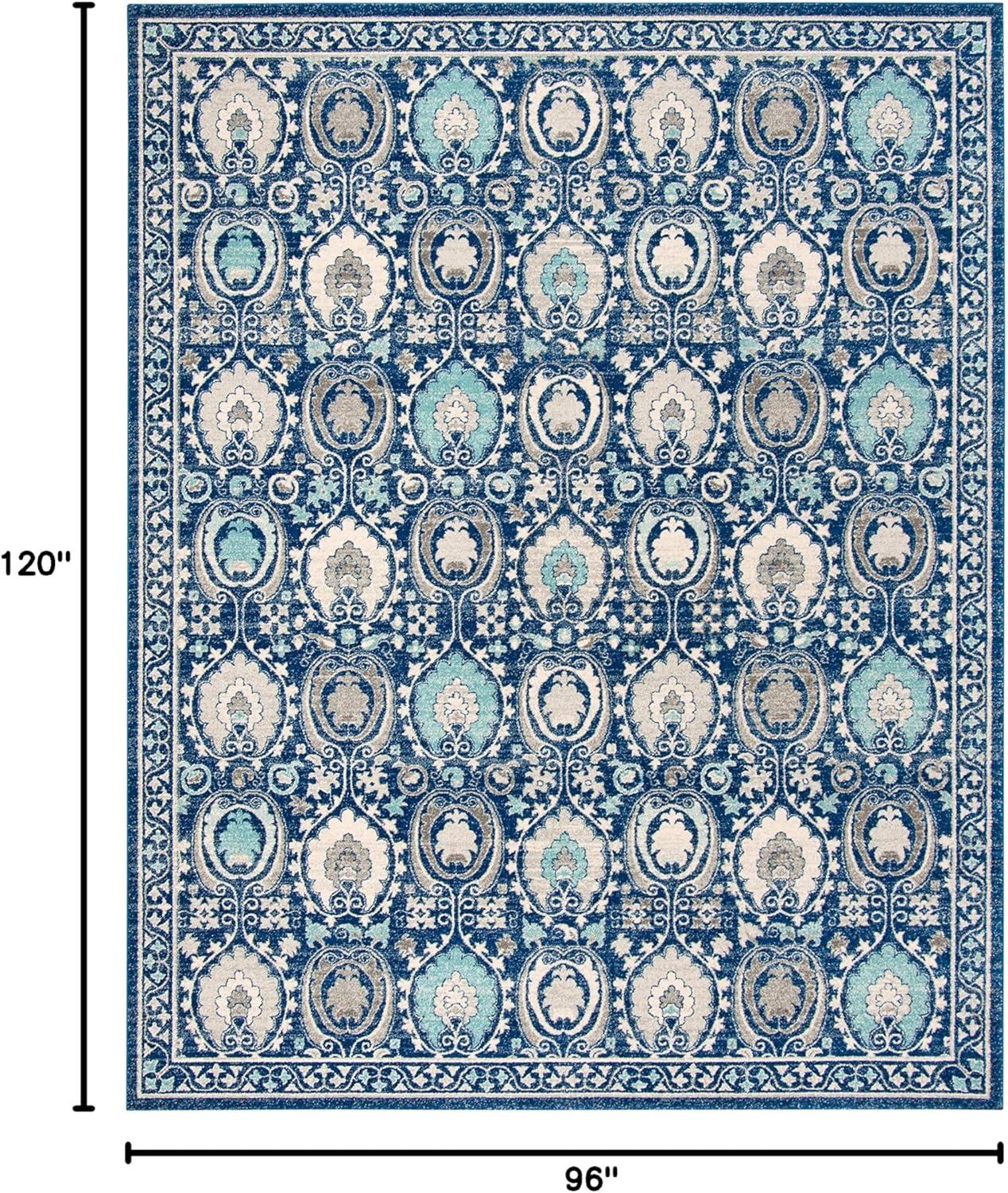Evoke EVK251 Power Loomed Area Rug - Blue/Ivory - 8'x10' - Safavieh.
