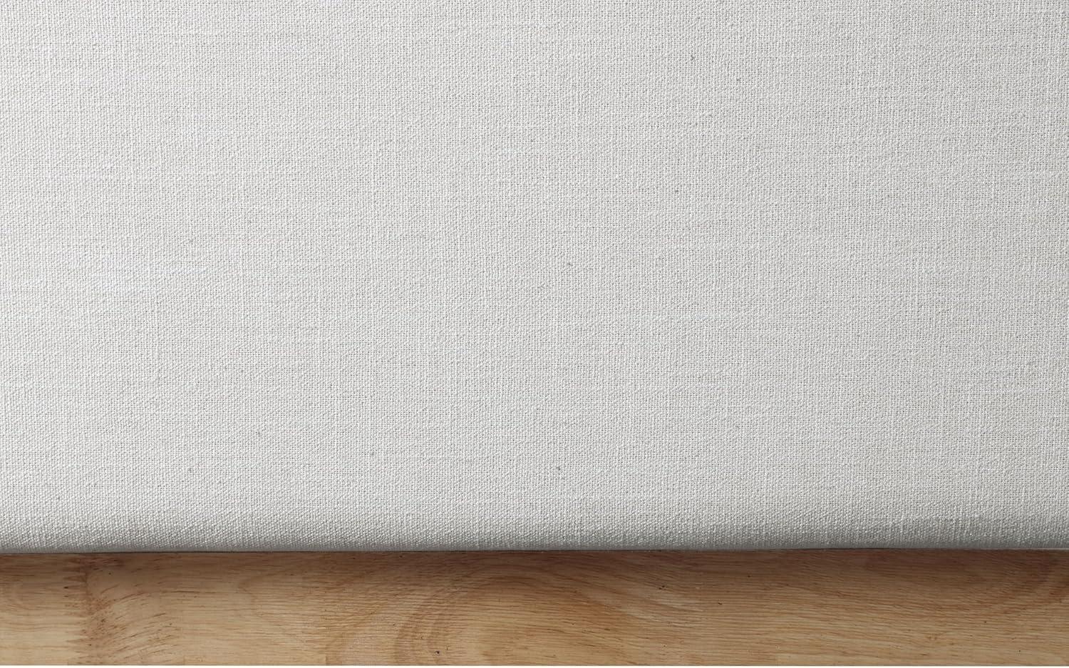 Meridian Furniture Queen Contemporary Linen Fabric Wingback Bed, Cream