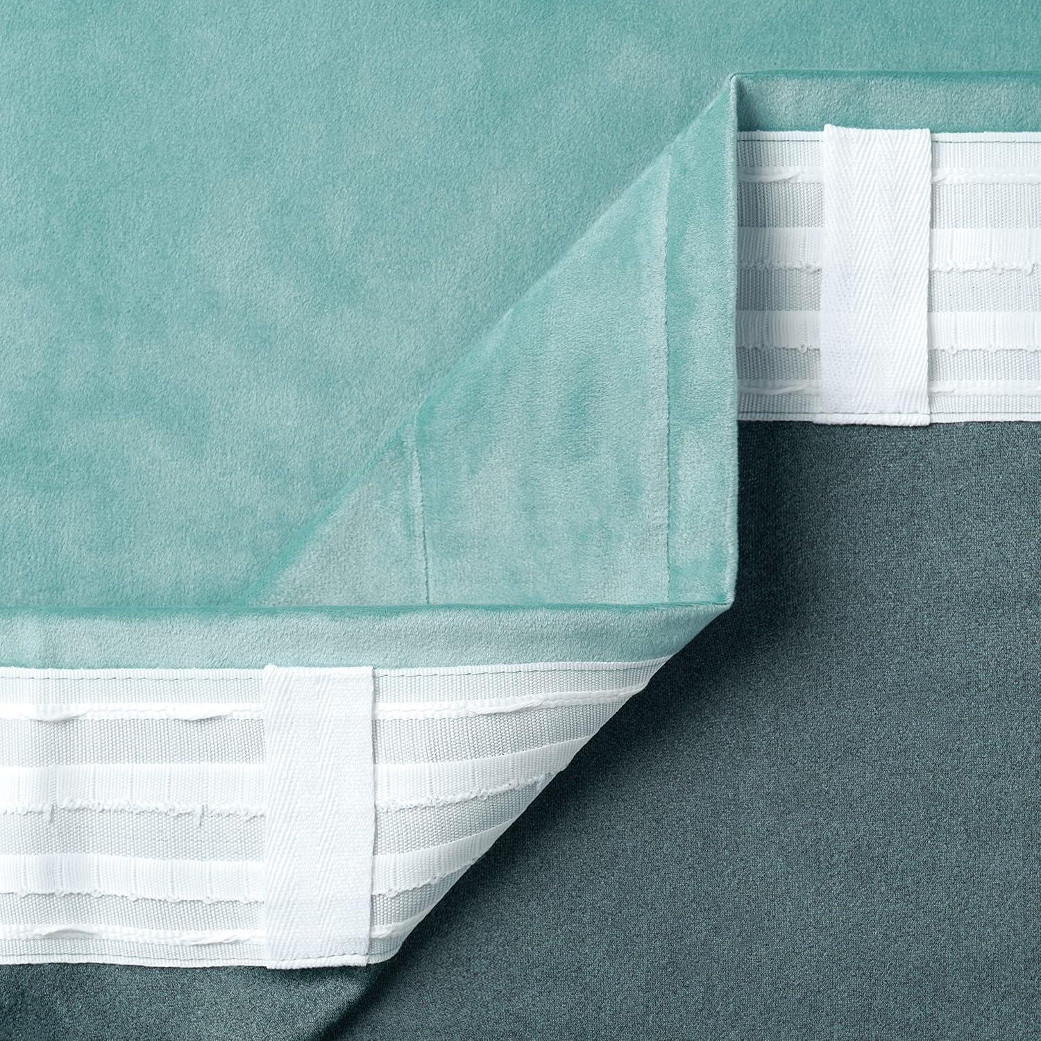 Chanasya 2pk Solid Velvet Room Darkening Blackout Privacy Window Curtain Panels - Set of 2 - 52 x 84 Inches Long - Sage