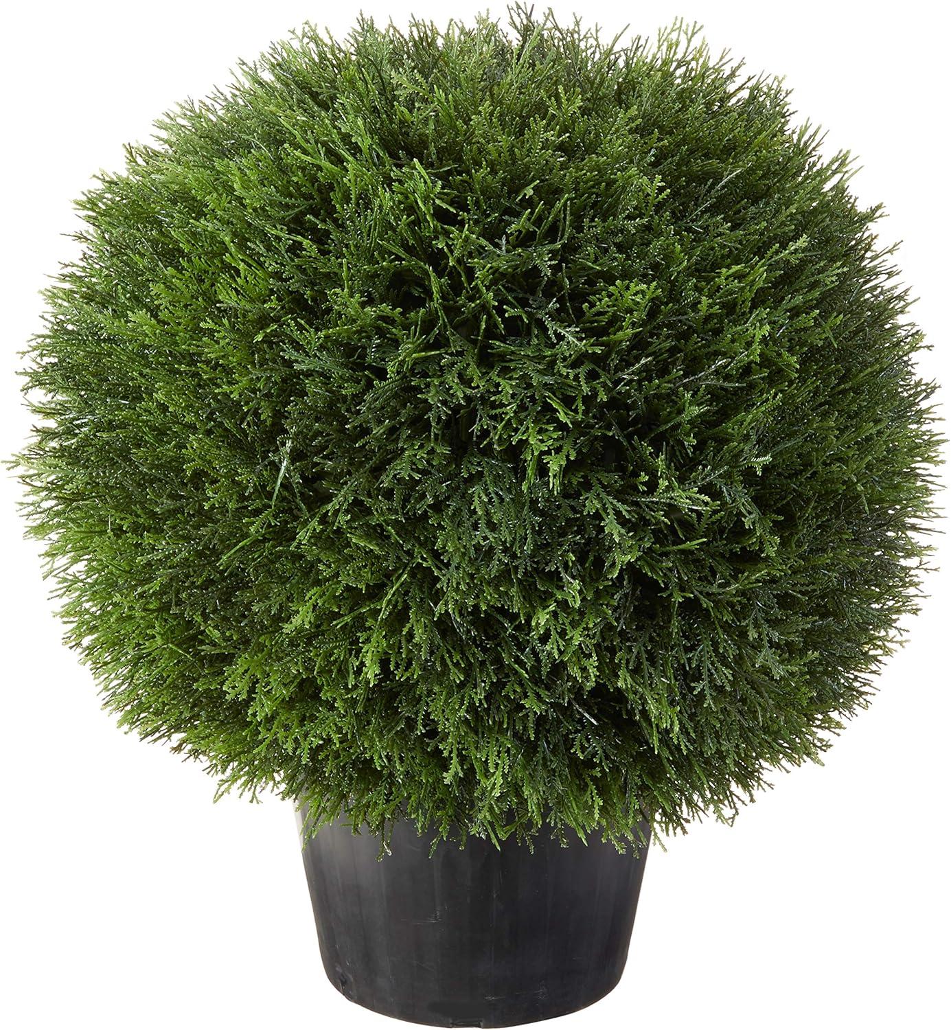 Silk Décor Cedar Topiary in Pot, 20-Inch, Green