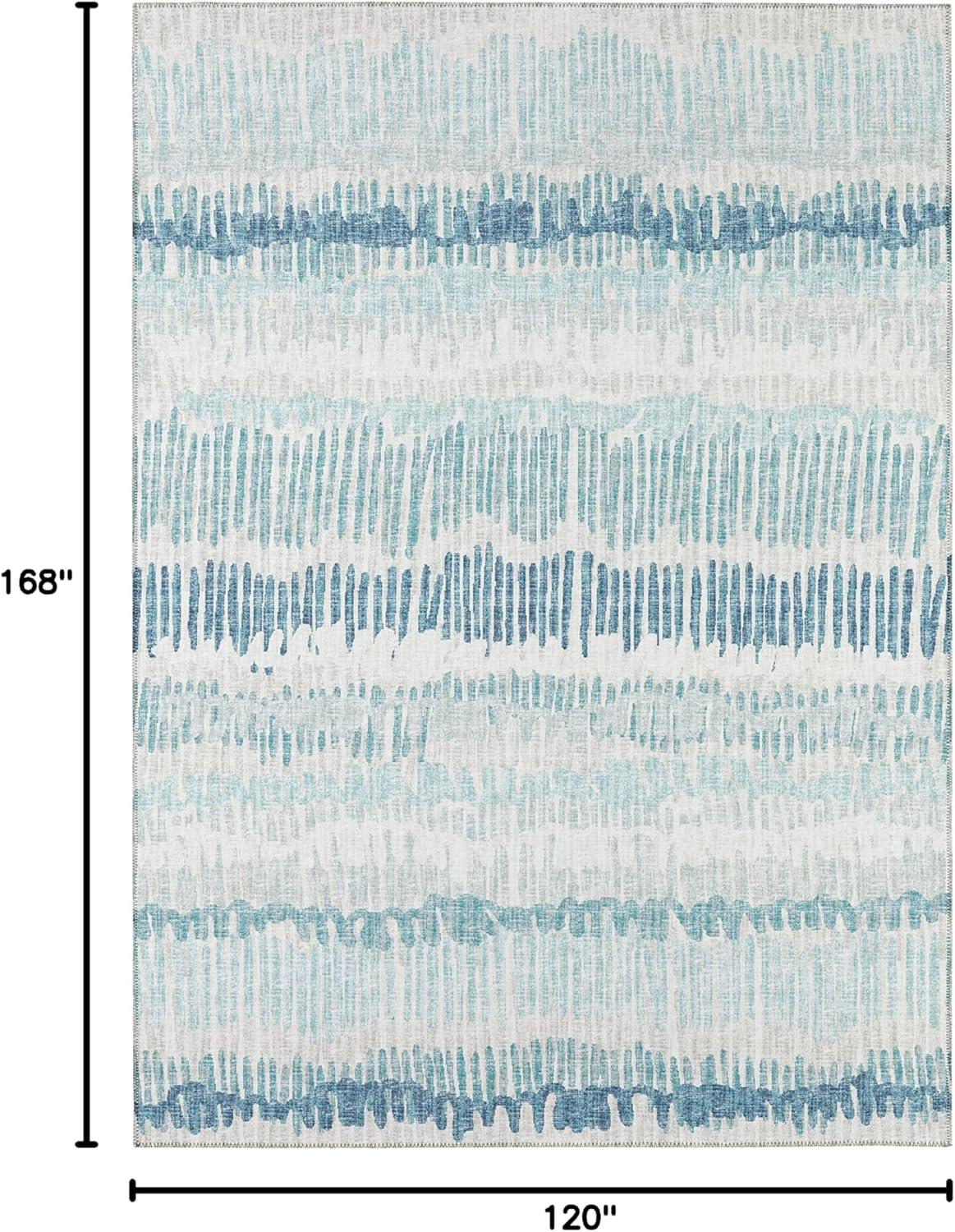 Rylee Blue 10 ft. x 14 ft. Geometric Indoor/Outdoor Area Rug