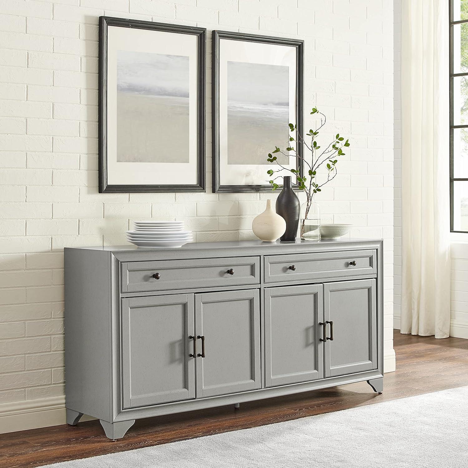 Tara Distressed Gray 61'' MDF Wood Sideboard